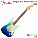 Player Plus Stratocaster HSS Player Plus Stratocaster HSSは、クラシックなフェンダーデザインにプレイヤーを意識した実用的な機能とエキサイティングな新フィニッシュを融合させ、優れた演奏体験と紛れもないスタイリングを提供します。 本モデルのサウンドの心臓部には、繊細なダイナミックスを実現する3基のPlayer Plus Noiselessピックアップをフィーチャーしています。ブライトでタッチセンシティブなこのピックアップは、ハムノイズを抑制したクラシックなStratocasterトーンを提供します。トーンコントロールはプッシュ／プル仕様となっており、ハムバッカーピックアップをコイルスプリットし、Single-Coilトーンに切り替えることが可能です。 サテンフィニッシュのModern "C"シェイプPlayer Plus Stratネックは、手にぴったりとフィットし、滑らかなエッジのロールオフ処理が心地よさを提供します。12インチラジアス指板と22本のミディアムジャンボフレットはリードプレイに適しており、弦落ちを気にすることなく、アグレッシブなベンディングを可能にします。スムーズで卓越したレスポンスを実現する2点支持トレモロとロッキングチューナーにより、激しいアーミングをしても安定したチューニングを維持することができ、弦交換も容易に行えます。 フェンダーの伝統的なスタイル、先進的なパフォーマンス、そして魅力的な新しいフィニッシュを備えたPlayer Plus Stratocaster HSSは、あなたのクリエイティビティを刺激し、ワンランク上のプレイをサポートします。 Fender Player Plus Stratocaster HSS Specs ・ボディ：Alder ・ボディフィニッシュ：Gloss Polyester ・ネック：Maple ・ネックフィニッシュ：Satin Urethane ・ネックシェイプ：Modern "C" ・スケール：25.5" (648 mm) ・フィンガーボード：パーフェロー ・フィンガーボードラジアス：12" (305 mm) ・フレット数：22 ・Frets Size：Medium Jumbo ・ナット：Synthetic Bone ・ナット幅：1.685" (42.8 mm) ・ポジションインレイ：White Pearloid Dot ・ピックアップ：Player Plus Noiseless Strat、Player Plus Humbucking ・コントロール：Master Volume, Tone 1. (Neck/Middle Pickups), Tone 2. (Bridge Pickup) ・ピックアップスイッチ：5-Position Blade、Push/Pull Pot On Tone 2 For Coil Split on Humbucking Pickup ・ブリッジ：2-Point Synchronized Tremolo with Block Saddles ・チューニングマシーン：Deluxe Cast/Sealed Locking (all short posts) ・ストリング：Fender USA 250LR Nickel Plated Steel (.009-.046 Gauges), PN 0730250404 ・Deluxe Gig Bag付属 ※画像はサンプルです。 ※掲載の商品は店頭や他のECサイトでも並行して販売しております。在庫情報の更新には最大限の努力をしておりますが、ご注文が完了しましても売り切れでご用意できない場合がございます。 その際はご注文をキャンセルさせていただきますので、予めご了承くださいませ。 また、お取り寄せ商品の場合、生産完了などの理由でご用意できない場合がございます。 ※お届け先が北海道や沖縄、その他離島の場合、「送料無料」と表記の商品であっても別途中継料や送料を頂戴いたします。その際は改めてご連絡を差し上げますのでご了承ください。