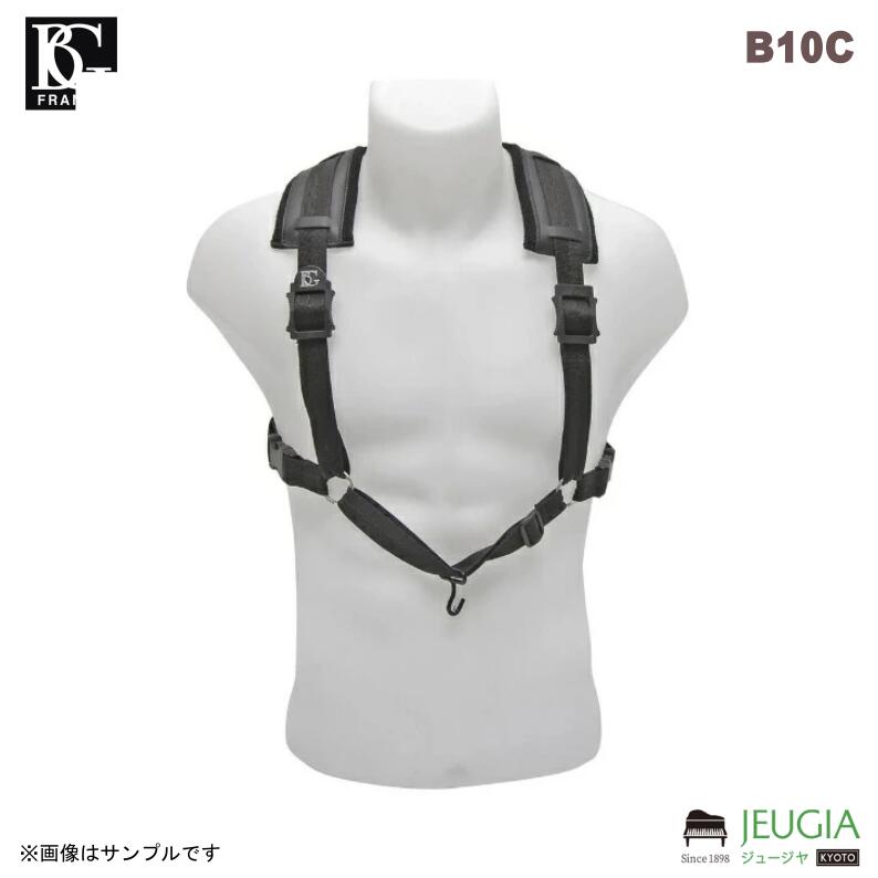BG ( ビージー ) /B10C 楽器の重さを上半身全体に均等に分散させる、ハーネス・タイプのストラップ。 厚めのコットン製ショルダー・パッドを組み合わせ、肩への負担も軽減。 4つのアジャスターを調節して体にほど良くフィットさせられます。 ※商品画像はサンプルです。 ※商品の汚れや状態はお問い合わせ下さい。 ※掲載の商品は店頭や他のECサイトでも並行して販売しております。在庫情報の更新には最大限の努力をしておりますが、ご注文が完了しましても売り切れでご用意できない場合がございます。 その際はご注文をキャンセルさせていただきますので、予めご了承くださいませ。 また、お取り寄せ商品の場合、生産完了などの理由でご用意できない場合がございます。 ※お届け先が北海道や沖縄、その他離島の場合、「送料無料」と表記の商品であっても別途中継料や送料を頂戴いたします。その際は改めてご連絡を差し上げますのでご了承ください。　