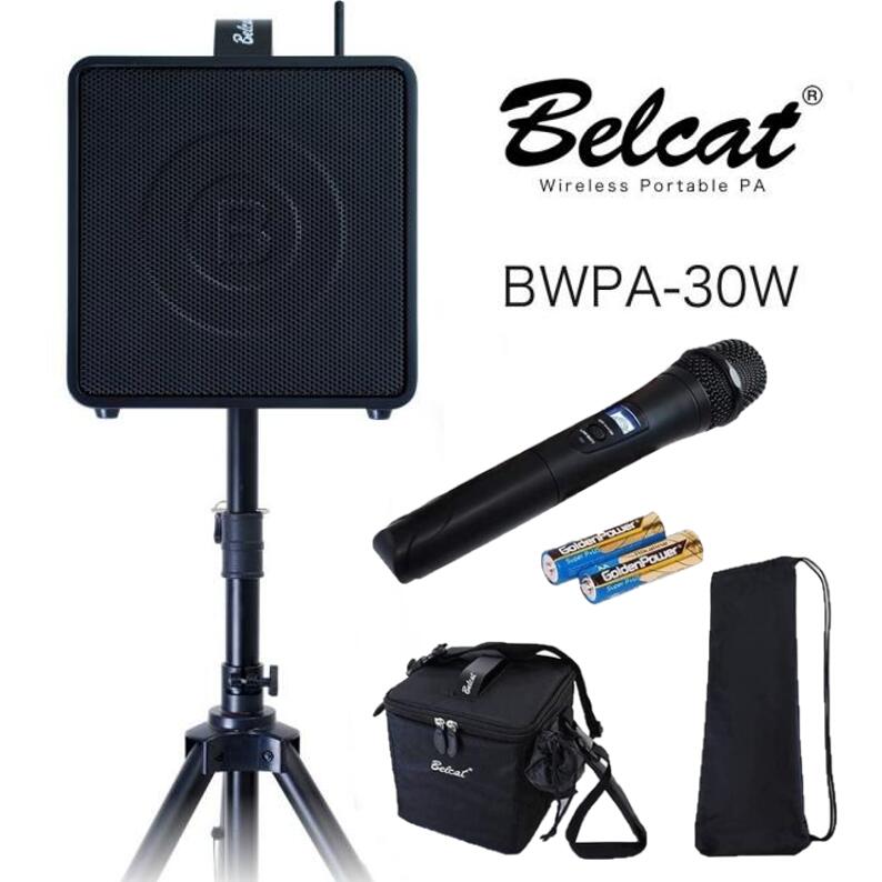 Belcat ベルキャット/BWPA-30W キョーリツ ワイヤレスポータブルPAセット 30W チャンネル切替対応モデル BWPA-30W (ワイヤレスマイク1本/スピーカースタンド/キャリングケース付属) BWPA-30W