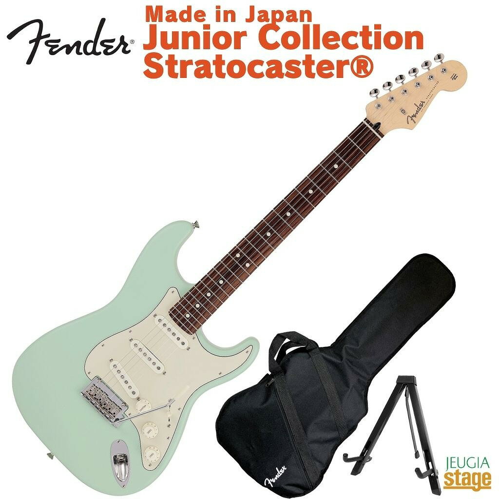 ギター, エレキギター Fender Made in Japan Junior Collection Stratocaster Rosewood Fingerboard Satin Surf Green 