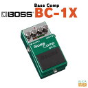 BOSS BC-1X BOSS BC-1X Bass Comp は、ベーシストの演奏に応じて自然なコンプレッションを生み出せるよう設計された特別なモデルです。 スタジオ品質のマルチバンド・コンプレッサーをコンパクト・ペダルで実現。 さらに最先端の技術により、どの帯域でもプレイヤーの演奏ニュアンスに応じて、原音のキャラクターを保ったまま自然なコンプレッションが可能です。 BC-1X は従来のコンパクト・ベース・コンプレッサーを遥かに凌駕し、ベース本体のキャラクターや演奏ニュアンスを的確に捕え、インテリジェントに反応することで、どんな帯域、フレーズ、楽器に対しても最適なコンプレッションを与えます。 特色 ●どの帯域、演奏ニュアンスにもベースの原音のキャラクターを維持したまま反応する、自然なコンプレッサー ●スタジオ・クラスのマルチバンド・コンプレッサーに匹敵する内部処理を、シンプルな4つのつまみ操作で実現 ●さまざまなベース入力に対応可能な、18Vに内部昇圧された充分なヘッドルームを確保。完全プロ仕様のインプットを装備 ●ゲイン・リダクション・インジケーターの搭載により、エフェクトの利き具合が一目で把握可能 ●コンプレッサー・ペダル特有のノイズから解放 ●安心の長期5年保証 仕様 ■規定入力レベル:-20dBu ■入力インピーダンス:1MΩ ■規定出力レベル:-20dBu ■出力インピーダンス:1kΩ ■推奨負荷インピーダンス:10kΩ以上 ■バイパス:バッファード・バイパス ■コントロール: ・ペダル・スイッチ ・THRESHOLDつまみ ・RATIOつまみ ・RELEASEつまみ ・LEVELつまみ ■インジケーター: ・CHECKインジケーター（バッテリー・チェック兼用） ・ゲイン・リダクション・インジケーター ■接続端子: ・INPUT端子 ・OUTPUT端子 ・DC IN端子 ■電源: ・アルカリ電池（9V形）またはマンガン電池（9V形） ・ACアダプター（別売） ■内部動作電圧:18V ■消費電流:90mA ■連続使用時の電池の寿命: アルカリ電池：約3時間/※使用状態によって異なります。 ■付属品: ・保証書 ・取扱説明書 ・チラシ（安全上のご注意、使用上のご注意、サービスの窓口） ・アルカリ電池（9V形）：本体に接続済み ■別売品:ACアダプター（PSA-100） ※商品画像はサンプルです。 ★掲載の商品は店頭や他のECサイトでも並行して販売しております。在庫情報の更新には最大限の努力をしておりますが、ご注文が完了しましても売り切れでご用意できない場合がございます。 　また、お取り寄せ商品の場合、生産完了・メーカー価格改定などの理由でご用意できない場合がございます。 　その際はご注文をキャンセルさせていただきますので、予めご了承くださいませ。 ★お届け先が北海道や沖縄、その他離島の場合、「送料無料」と表記の商品であっても別途中継料や送料を頂戴いたします。その際は改めてご連絡を差し上げますのでご了承ください。　