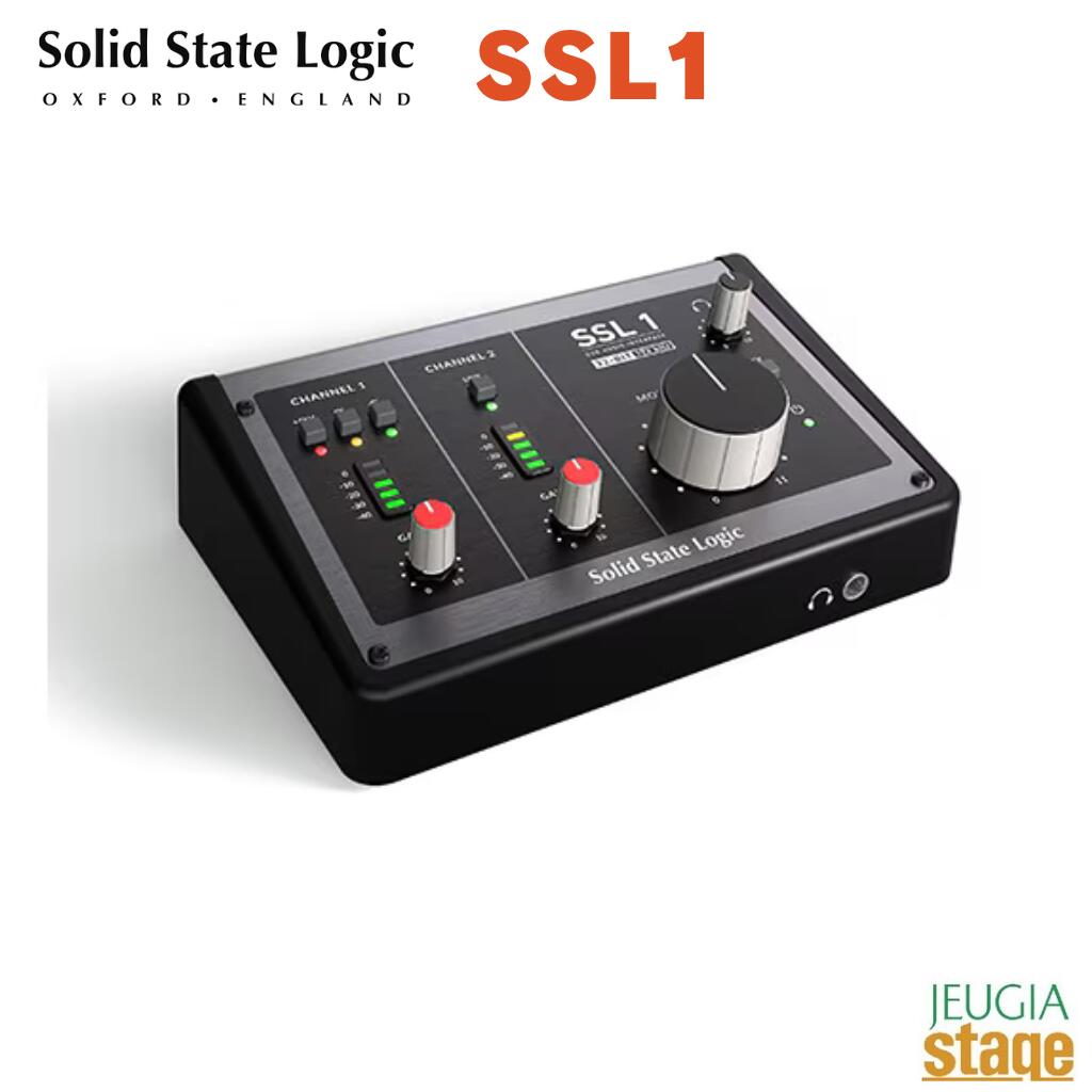 Solid State Logic SSL1 SSL1はSSLデザインのハイクオリティなマイクプリアンプを1基搭載した 1 mic In + 1 Line＆Inst In / 2 Line Out のUSB-Cオーディオインターフェースです。 SSLからワンマンオペレーションに最適なオーディオインターフェースの登場です。 32bit 192KHz の次世代AD/DAコンバーターを搭載し、さらにmic Inにお馴染みの4KスイッチとHPFを搭載。マイクプリはSSL2mkIIと同じSSLデザインのクリーンでワイドレンジなマイクプリです。 新搭載のMIXボタンはダイレクト入力とUSBリターンをミックスしモニター可能。レコーディングに最適な機能です。 3系統のループバック、外部5V電源入力、ハイパワーなヘッドホン出力1系統を搭載。 SSL2mkIIより一回り小ぶりなサイズで、USBバスパワーでも駆動し、モバイル用途でも最適です。 SSL純正プラグインもバンドルされているお馴染みのSSLプロダクションパックソフトウェアも付属します。 SSL2 MkII と同じ SSL デザインのハイクオリティなマイクプリアンプを 1 基搭載（クリアーで解像度が高く、ノイズが少ない） Solid State Logic SSL1 特徴 ●4K アナログ・エンハンスメントスイッチ搭載（Min/Line In にあり、SSL4000E コンソールのサウンドを再現し、音に厚みとアナログ的な色付けを追加） ●次世代の 32bit / 192kHz AD/DA コンバーターを搭載し、クラスを超えたサウンドクオリティを実現 ●入出力構成：2in/2out（Ch1=マイク入力、Ch2=ライン/インストゥルメント切り替え式、Hi-Z 対応） ●マイク入力に 48V ファンタム電源搭載 ●マイク入力に低域ノイズカット用ハイパスフィルター搭載 ●TRS フォーン・バランスステレオモニター出力搭載 ●パワフルなヘッドホンアウト搭載 ●Mix ボタン搭載（低遅延の入力モニターと USB リターンを 50% ずつミックスしてモニター可能） Solid State Logic SSL1 仕様 ■入出力：2入力 / 2出力（2IN / 2OUT） ■オーディオ品質：32bit / 192kHz AD/DAコンバーター ■マイク入力：XLR ×1（SSL設計マイクプリアンプ搭載） ■ライン / 楽器入力：1系統（Line / Hi-Z切替対応） ■ファンタム電源：+48V対応 ■4Kモード：Legacy 4K アナログエンハンスメント搭載 ■ハイパスフィルター（HPF）：搭載 ■モニター出力：バランスTRS ×2 ■ヘッドホン出力：高出力ヘッドホンアンプ搭載 ■ダイレクトモニタリング：低レイテンシー対応 ■ループバック：3系統ステレオループバック搭載 ■DCカップリング出力：対応（CV出力可能） ■接続：USB-C ■電源：USBバスパワー / 外部5V給電対応 ■対応OS：Windows、macOS、iPad、iPhone（USB Audio Class 2.0対応機器） ■付属ソフト：SSL Production Pack ※商品画像はサンプルです。 ★掲載の商品は店頭や他のECサイトでも並行して販売しております。在庫情報の更新には最大限の努力をしておりますが、ご注文が完了しましても売り切れでご用意できない場合がございます。 　また、お取り寄せ商品の場合、生産完了・メーカー価格改定などの理由でご用意できない場合がございます。 　その際はご注文をキャンセルさせていただきますので、予めご了承くださいませ。 ★お届け先が北海道や沖縄、その他離島の場合、「送料無料」と表記の商品であっても別途中継料や送料を頂戴いたします。その際は改めてご連絡を差し上げますのでご了承ください。