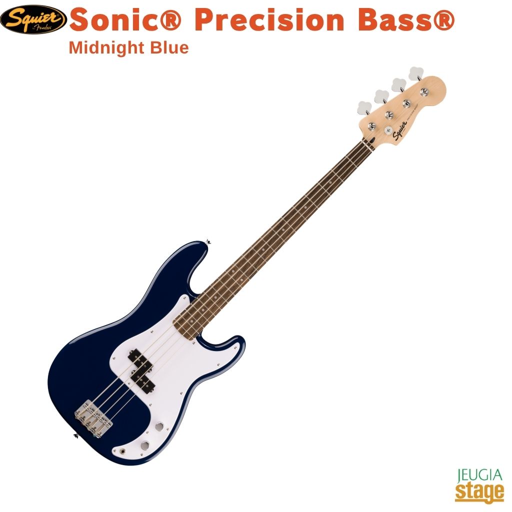 Italian Guitars - Squier Sonic® Precision Bass®, Laurel Fingerboard, White Pickguard, Midnight Blueスクワイア エレキベース ソニック プレシジョンベース ミッドナイトブルー【Stage-Rakuten Bass】スクワイヤー ネイビー 青 フェンダー Fender