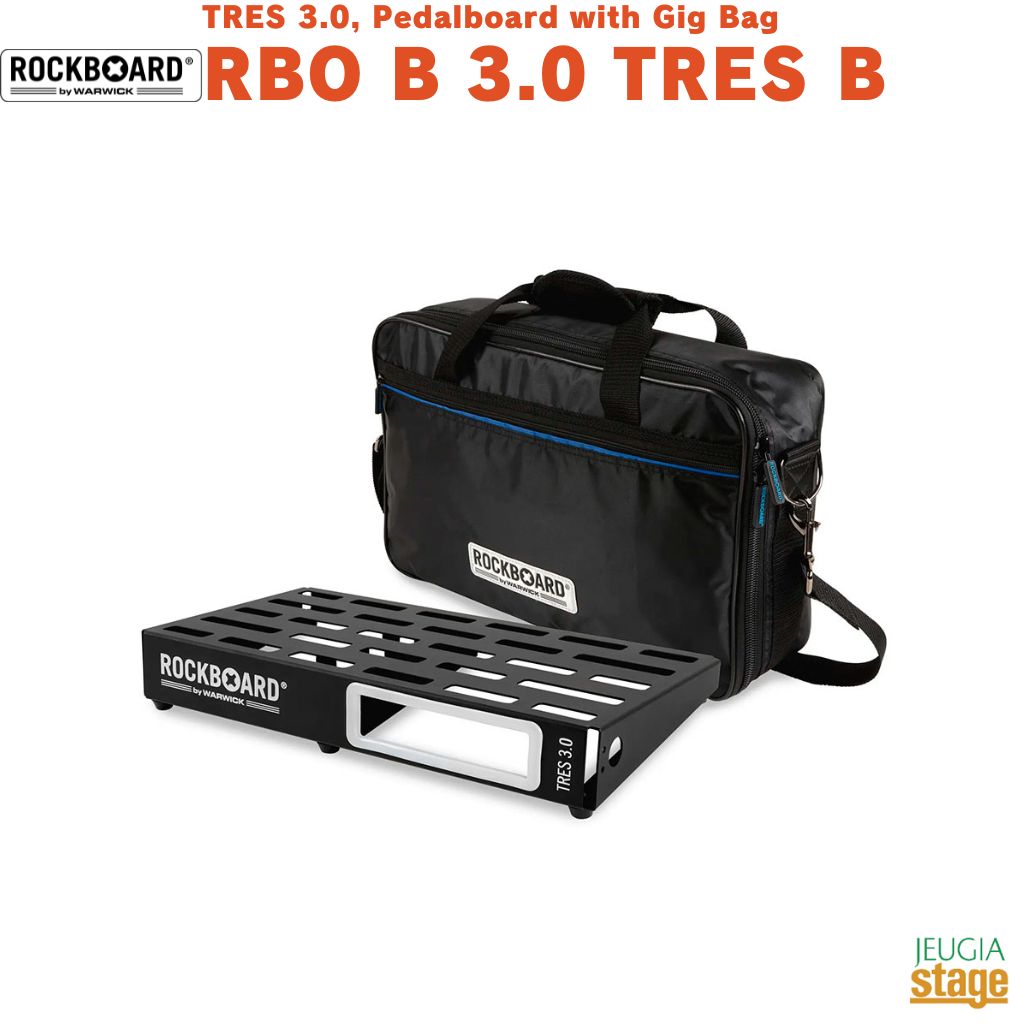 RockBoard TRES 3.0, Pedalboard with Gig Bag 冷間圧延アルミニウムの一枚板から作られた独創的で軽量、かつ堅牢で頑丈な構造は、垂直方向のサポートストラットによって安定性を高め、溶接継ぎ目は一切ありません。その結果、端から端まで使用できる、完全にフラットでねじれに強い表面が実現しました。革新的なスロットデザインにより、すべてのケーブルをボード表面の下に便利かつすっきりと配線できます。精密に設計されたスロットパターンは、革新的なQuickMountシステムにぴったりフィットし、面ファスナーは不要です。ほぼすべての一般的な電源アダプターを底面に取り付けることができます。安全な持ち運びのために、プレミアムギグバッグが付属しています。 仕様 このボードは 5 ～ 10 個のペダルを簡単に収容でき、輸送中にペダルを安全に保ちます。 ・エフェクトペダル用ペダルボード ・エフェクトペダル約5～10個用（サイズによって異なります） ・頑丈で軽量なアルミニウム構造 ・ペダルの取り付けが簡単なスロット設計 ・両側にRockBoard LEDライト（別売）用の取り付け穴があります ・冷間圧延アルミニウム板1枚から作られる ・剛性を高めるための追加のU字型サポートブレース ・10度の角度で完全に平らなボード表面 - 溶接継ぎ目なし ・RockBoard® MODパッチベイ用スロット ・丈夫な黒色粉体塗装表面 ・幅 442 mm / 17 13/32" ・奥行 236 mm / 9 19/64" ・ゴム足を含む高さ 37 - 71 mm / 1 7/16" - 2 13/16" ・重量 0.95 kg / 2.1 ポンド。 ・ギグバッグ付き ・ギグバッグ重量：約1.2kg/2.65ポンド。 ・ギグバッグ内寸（長さ x 幅 x 奥行き）480 x 260 x 120 mm / 18 7/8" x 11 7/16" x 4 3/4" ・粘着フック（幅50 mm / 1 15/16インチ）とループテープ（幅25 mm / 1インチ）およびケーブルタイを含む ※商品画像はサンプルです。 ★掲載の商品は店頭や他のECサイトでも並行して販売しております。在庫情報の更新には最大限の努力をしておりますが、ご注文が完了しましても売り切れでご用意できない場合がございます。 　また、お取り寄せ商品の場合、生産完了・メーカー価格改定などの理由でご用意できない場合がございます。 　その際はご注文をキャンセルさせていただきますので、予めご了承くださいませ。 ★お届け先が北海道や沖縄、その他離島の場合、「送料無料」と表記の商品であっても別途中継料や送料を頂戴いたします。その際は改めてご連絡を差し上げますのでご了承ください。　