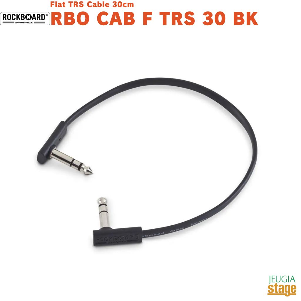RockBoard Flat TRS Cable 30cmRBO CAB F TRS 30 BKロックボード TRSケーブル ブラック Cables & Connections/TRS Cables