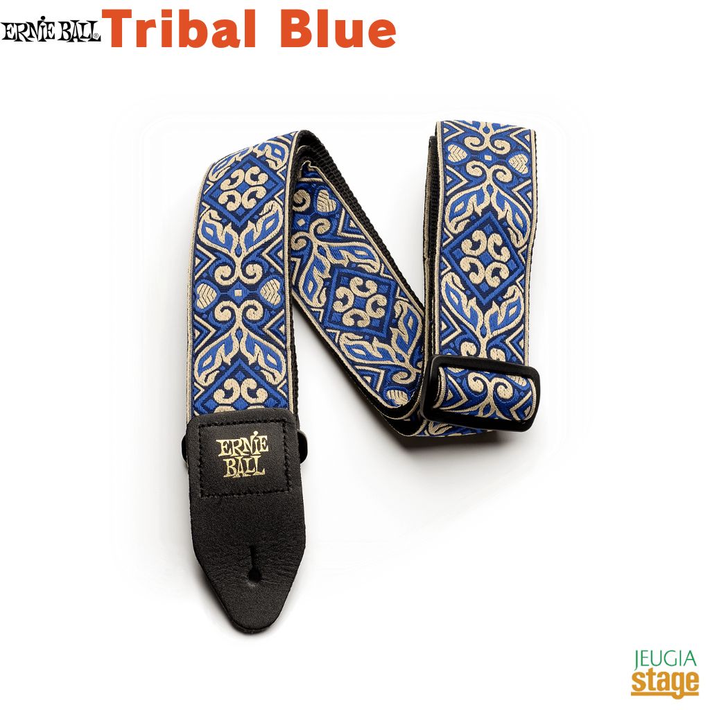 ERNIEBALL Classic Jacquard Guitar Strap/Bass Strap - Tribal Blue 伸びにくく丈夫なポリプロピレンにジャカード織の生地を縫い合わせたストラップです。ポリプロピレンはベストセラー・モデル「POLYPRO™ストラップ」と同じ素材でその耐久性は折り紙つきです。 さらに、エンドピンを掛けるストラップ・エンドには丈夫なブラック・レザーを採用しています。ジャカード織りならではのスタイリッシュなデザインです。 ・長さは約1,041mm〜約1,828mm、幅は約50mm ※商品画像はサンプルです。 ★掲載の商品は店頭や他のECサイトでも並行して販売しております。在庫情報の更新には最大限の努力をしておりますが、ご注文が完了しましても売り切れでご用意できない場合がございます。 　また、お取り寄せ商品の場合、生産完了・メーカー価格改定などの理由でご用意できない場合がございます。 　その際はご注文をキャンセルさせていただきますので、予めご了承くださいませ。 ★お届け先が北海道や沖縄、その他離島の場合、「送料無料」と表記の商品であっても別途中継料や送料を頂戴いたします。その際は改めてご連絡を差し上げますのでご了承ください。