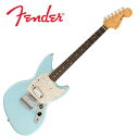 Fender Kurt Cobain Jag-Stang Sonic Blue Nirvanaの代表作『Nevermind』の発売30周年を記念して、カートが理想としたJag-Stangギターが登場しました。 パワフルなパワーコードに最適なパンチの効いた音色を出すアルダーボディは24インチショートスケール設計により弦の張力が抑えられており弾きやすく、7.25インチラジアスのローズウッド指板を備えたメイプルネックは快適なコード弾きを実現します。 ■タイプ：エレキギター ■シリーズ：Kurt Cobain Jag-Stang ■カラー：Sonic Blue ■ボディ：Alder ■ネック：Maple, Slim "C" ■指板：Rosewood ■ナット幅：1.575" (40mm) ■スケール：24" (610 mm) ■ピックアップ：Jag-Stang Single-Coil（ネック）, Jag-Stang Humbucking（ブリッジ） ■コントロール：Master Volume, Master Tone, 2 3-Position Pickup On/Off-In/Out Phase Slide Switches ■ブリッジ：6-Saddle Vintage-Style Mustang Tremolo ■使用弦：Fender USA 250R Nickel Plated Steel (.010-.046 Gauges), PN 0730250406 ■付属品：Deluxe Gig Bag ■生産国：Mexico ※画像はサンプルです。 ※掲載の商品は店頭や他のECサイトでも並行して販売しております。在庫情報の更新には最大限の努力をしておりますが、ご注文が完了しましても売り切れでご用意できない場合がございます。 その際はご注文をキャンセルさせていただきますので、予めご了承くださいませ。 また、お取り寄せ商品の場合、生産完了などの理由でご用意できない場合がございます。 ※お届け先が北海道や沖縄、その他離島の場合、「送料無料」と表記の商品であっても別途中継料や送料を頂戴いたします。その際は改めてご連絡を差し上げますのでご了承ください。