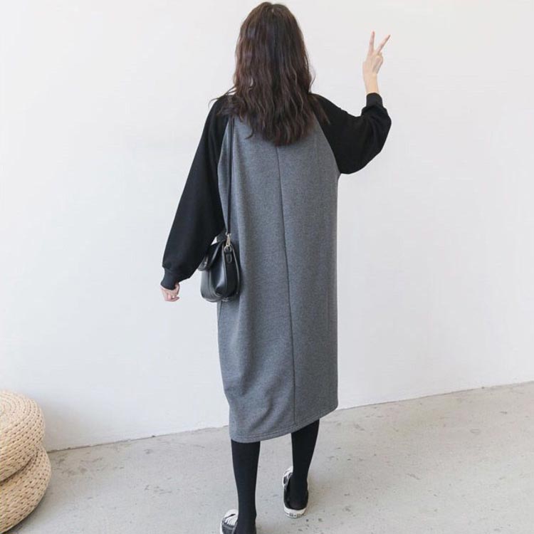 長袖 tシャツワンピース ロング丈 ワンピース 秋服 tシャツ カジュアル クルーネッ...