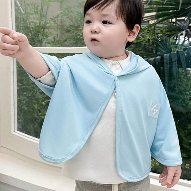 マント ベビー 涼感 可愛い耳付き UVカット UPF50+ ポンチョ フード付きケープ ベビー UV対策 ひんやり ケープ 赤ちゃん 日焼け対策 ポンチョ 紫外線 日よけ ベビーケープ 冷房対策 ホワイト ピンク ブルー 無地 シンプル かわいい 可愛い 涼しや ベビー服