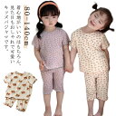 ハーフパンツ キッズ 袖口フリル 薄手 ルームウェア 女の子 ルームウェア 寝巻 パジャマ 上下セット 花柄 クマ キッズパジャマ 送料無料 かわいい 半袖パジ...