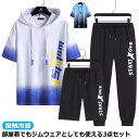 半袖 スポーツウエア ロングパンツ 大きいサイズ ハープパンツ セットアップ 送料無料 メンズ フード付き 夏物 上下セット 半袖 ハーフパンツ 運動着 半袖パ...