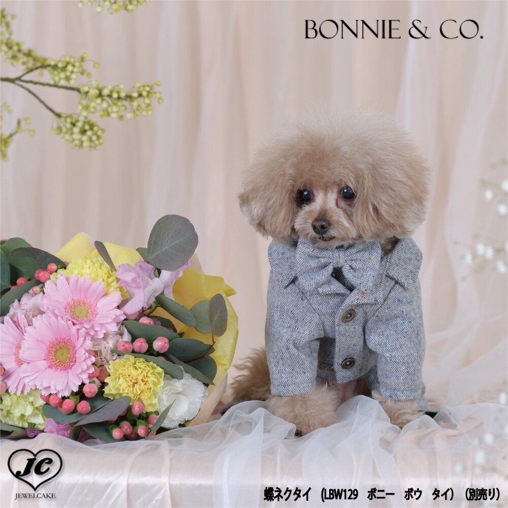 [サイズ:XS〜L]Bonnie Forest　ボニーフォレスト　BONNIE&CO.　ボニー&コー　リサイクルウール　ネップ糸　先染めツイード　サスティナブル素材　ツイード　カジュアル&フォーマル　着脱簡単　犬　犬用品　犬服　ドッグウェア　小型犬　中型犬　大型犬