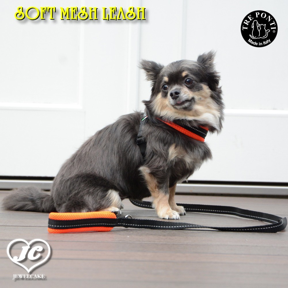 楽天JEWELCAKE楽天市場店【メール便対応】長さ：130cm　SOFT MESH LEASH　TRE PONTI LTP302　小型犬・中型犬用リード　トレポンティ　小型犬　中型犬　メッシュ生地　夜間のウォーキング　犬服　ペット・ペットグッズ　犬用品　中型犬【犬服 ブランド】