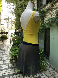 ボートネックと背中カシュクール★イエロー★