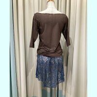 メッシュトップスショート丈ミルクティージュエレスクオリジナル