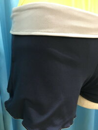 バレエショートパンツ★リバーシブルタイプネイビー&ライトグレーマットスパン製Jewelesqueオリジナル