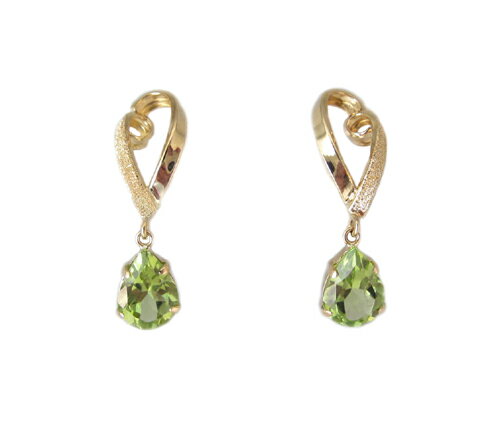 イエローゴールドペリドットペアシェ...