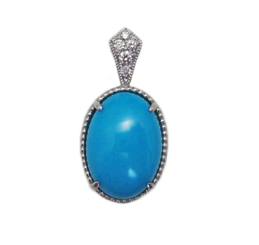プラチナミル打ちターコイズペンダン...