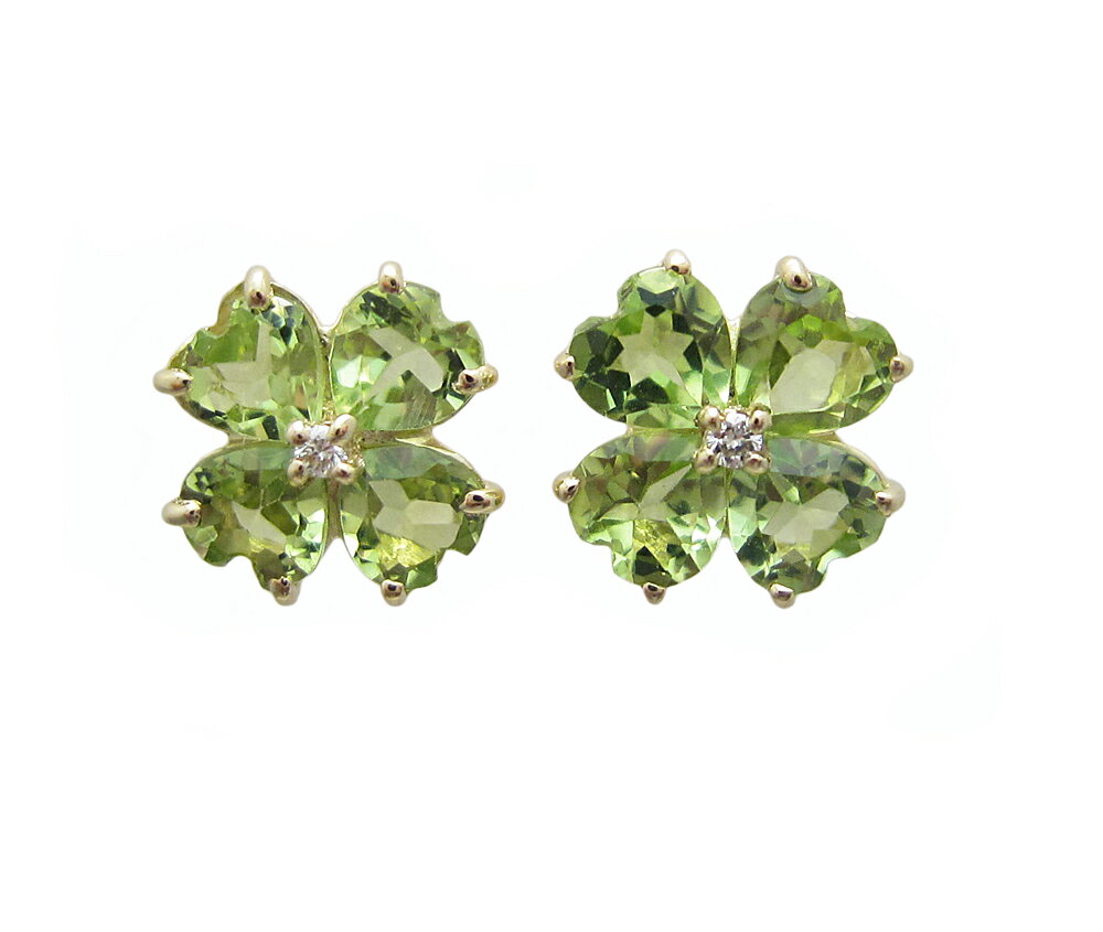 ハートシェイプペリドット四葉のクロ...