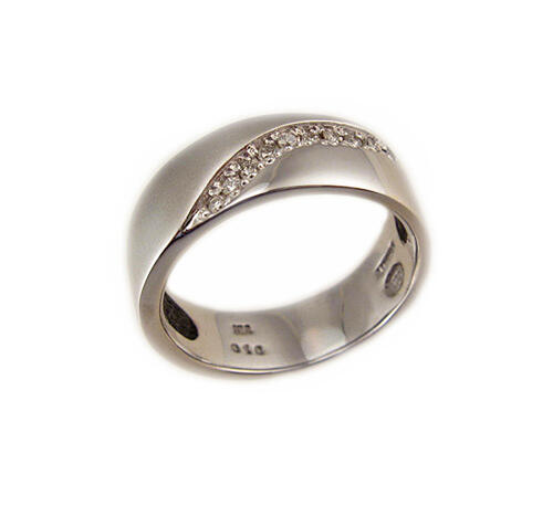 ホワイトゴールド ダイヤモンド入り ブラックシリカ リング