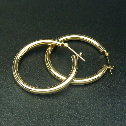 (2個ペア) K18 18金 k18ピアス イエローゴールドピアス レディース 定番 フープピアス 3mm×30mm フープピアス 18k (2個ペア) K18 18金 k18ピアス イエローゴールドピアス レディース 定番 フープピアス 3mm×30mm フープピアス 18k