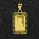リバティコイン　K24（純金　K24）　2g　リバティコイン インゴット　自由の女神　K18枠付きペンダントトップ