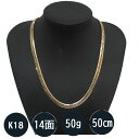 喜平ネックレス k18 メンズ 喜平 18k ネックレス k18ネックレス 18金 K18 十四面 Mカットトリプル(50g-50cm)中留(中折れ)14面Mカット (造幣局検定マーク刻印入)