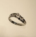 さり気ない存在感★K18WG ブラックダイヤモンドリング 0.27ct