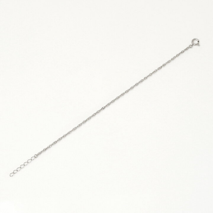 プラチナ ブレスレット レディース メンズ シンプル ダブル スクリュー チェーン 1.6mm幅 PT850 チェーン のみ だけ ブレスレットチェーン つけっぱなし 普段 使い 華奢 細め 細身 重ね付け 大人 プラチナ850 14cm + 3cm 16cm + 4cm サイズ プラチナブレスレット