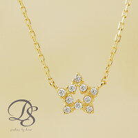 スター ネックレス 星 ゴールド 18金 ネックレス K18ネックレス レディース 10石 ダイヤモンド スタージュエリー gold necklaceプチネックレス シンプル 誕生日 プレゼント ギフト ジュエリー 彼女 妻 かわいいDEVAS ディーヴァス