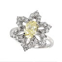 Pt イエローダイヤモンド リング FANCY YELLOW　SI1　1.19ct 　脇石ダイヤ計0.62ct プラチナ ファンシーイエロー 1カラット 指輪 ジュエリー