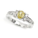 Pt イエローダイヤモンド リング　FANCY VIVID YELLOW　I1　0.510ct 脇石ダイヤ計0.5ct プラチナ ファンシーヴィヴィッドイエロー ファンシービビッドイエロー 指輪 ジュエリー