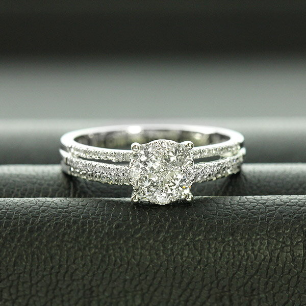 ダイヤモンド リング Pt900 プラチナ 0.5ct 鑑別書付 保証書付 インポート ギフト プレゼント