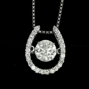ダンシングストーン ダイヤモンド ネックレス 0.6ct プラチナ Pt900 揺れる ネックレス ダンシングダイヤ 馬蹄 ホースシュー クロスフォー 正規品 鑑別書付 保証書付 ギフト プレゼント