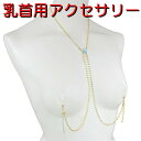 ニップルクリップ ネックレスオーバル ダイヤレーン アクアマリン ゴールド 乳首アクセサリー 乳首 ニップルリング 乳首ネックレス 谷間 デコルテ ニップル 乳首 ジュエリーハナゾノ