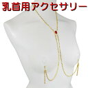 ニップルクリップ ネックレスオーバル ダイヤレーン シャム ゴールド 乳首アクセサリー 乳首 ニップルリング 乳首ネックレス 谷間 デコルテ 赤 ニップル 乳首