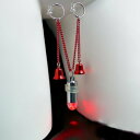 楽天Jewelry Hanazonoラビアチェーン ベル＆レッド LED豆電球 点灯タイプ 防水 ウォータープルーフ 赤灯【動画あり】【光るジュエリー】【光るアクセサリー】 ジュエリーハナゾノ