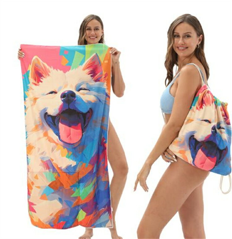 【待望の新作登場】ビーチマット 2in1 折りたたみ ビーチタオル プリント ビーチタオルバッグコンボ バ..