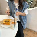 【期間限定ポイント5倍!】デニム レディース 春夏 デニムジャケット チョッキ 前開き アウター ジレ 羽織り ゆったり ノースリーブ ス オーバーサイズ 重ね...