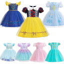 【期間限定ポイント5倍!】プリンセス ドレス 子供 ワンピース 半袖 アナ ラプンツェル シンデレラ エルサ アリス 白雪姫 雪の女王 アリエル 人魚姫 ベル ...