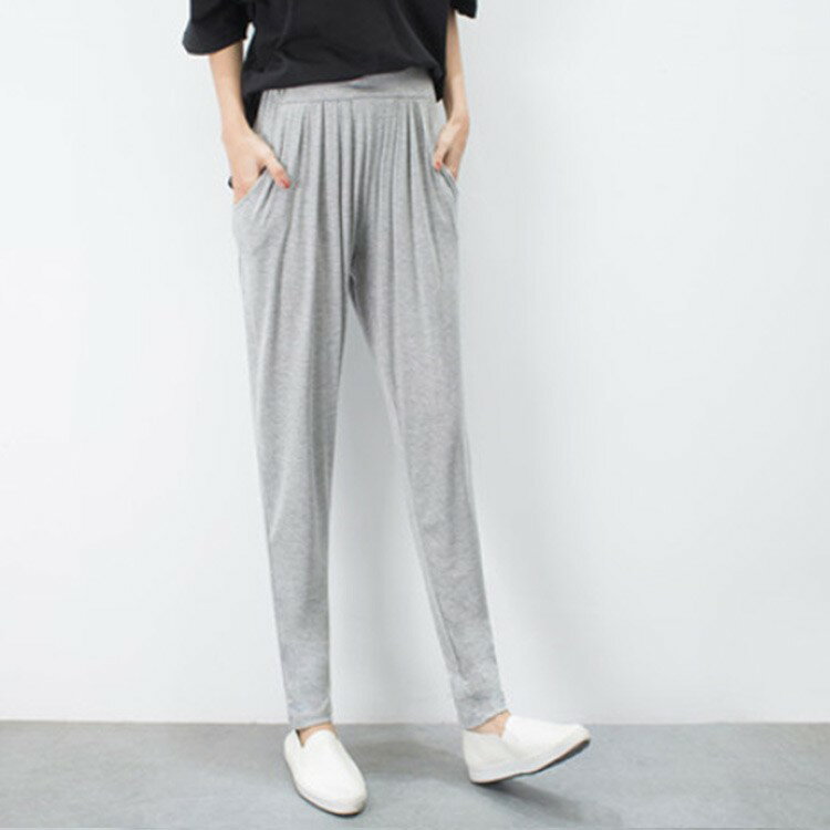 サルエルパンツ カットソー素材 楽チンパンツ テーパードパンツ ストレッチ リラックス 無地 ヨガ 大きいサイズ ダンス 運動着 女性用 春夏 ルームウェア スウェット パンツ 3