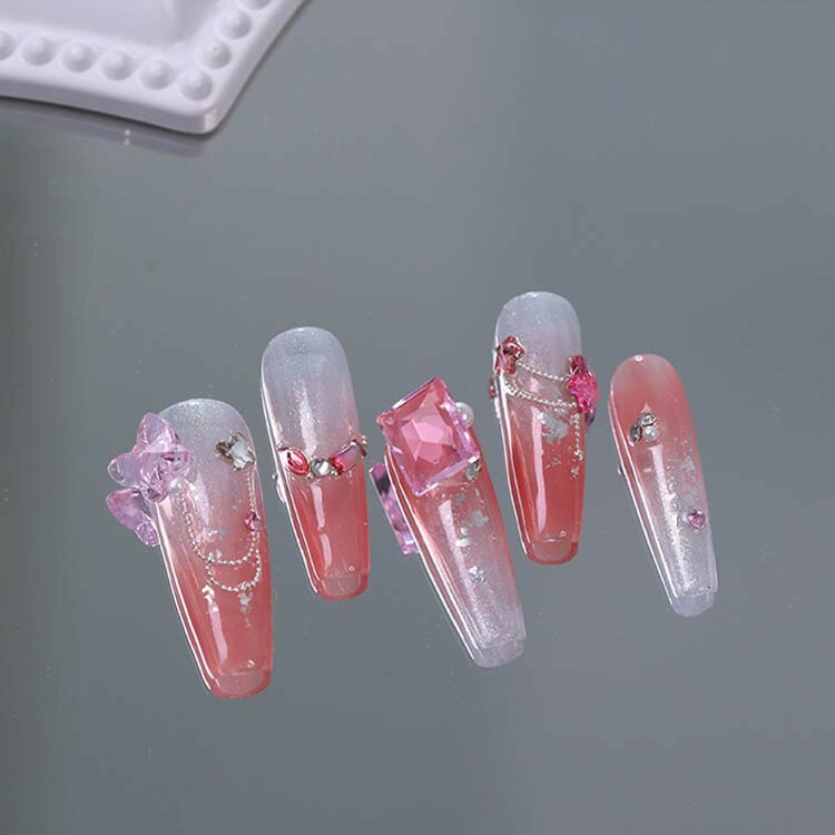 【P10倍！12日23:59まで期間限定】ハート ビジュー 大粒 セット パーツ 10点セット ネイルパーツ ラインストーン チェーン バラ 花 ばら ラインストーンセット ネイル ライ デコレーション ストーン