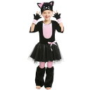 【P10倍!12日23:59まで期間限定】ハロウィン 猫 ネコ 黒猫 キャット 女の子 男の子 可愛い コスチューム 着ぐるみ キッズワンピース 仮装 子供 ワ...