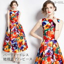 パーティードレス 結婚式 ワンピース フォーマルドレス 花柄 プリント お呼ばれ ドレス フォーマル 服 服装 ミセス ブライズメイド 大人 上品 20代30代40代 大きいサイズ 春 夏 パ 冬 秋