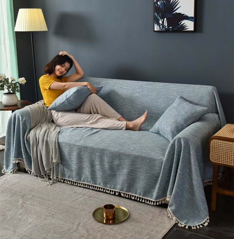 ソファーカバー 3人掛け 2人掛け 4人掛け 肘付き ソファカバー 無地 替えカバー マルチカバー リネン混..