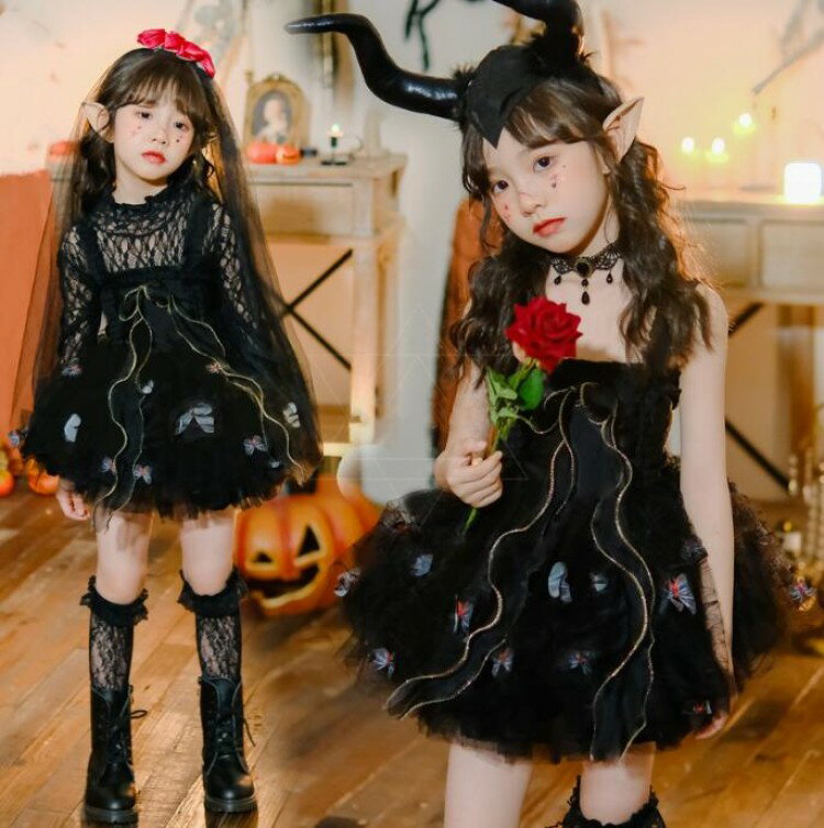 女の子 ハロウィン コスプレ衣装 悪魔 精霊 鬼花嫁 ゴースト 変身仮装 コスチューム Halloween こすぷ..