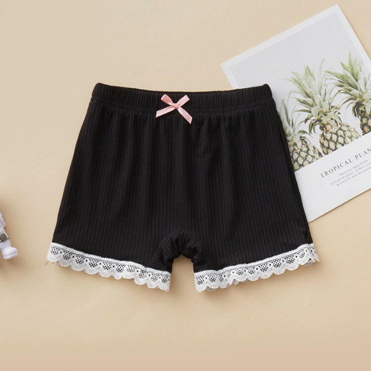 5枚セット ボクサーショーツ 女の子 キッズ ショーツ 子供用 下着 インナー 肌着 ショートパンツ リブ クロッチ2重 通気性 可愛い 裾スカラップレース 幼稚園 小学生 100 1 120 110 3