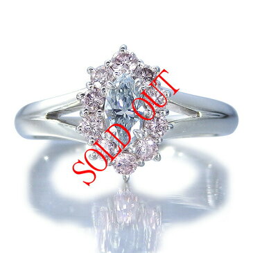 ブルーダイヤ 指輪 プラチナ 0.222ct ファンシーブルー マーキーズ GIA JAPAN AGTジェムラボラトリー鑑定書付き【ブルーダイヤモンド リング】