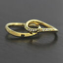 結婚指輪 ペアリング K18YG イエローゴールド ライン ダイヤ 0.07ct マリッジリング 彼女 クリスマス