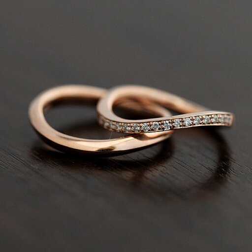 結婚指輪 ペアリング ピンクゴールド K18 S字 ダイヤ 0.18ct ハーフエタニティ マリッジリング 彼女 クリスマス 結婚指輪 ペアリング ピンクゴールド K18 S字 ダイヤ 0.18ct ハーフエタニティ マリッジリング 彼女 クリスマス